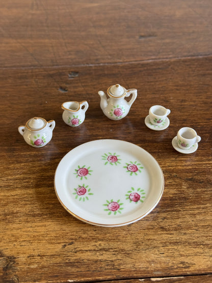 Pick One : Pink or Blue Floral Mini Tea Set - Made in Japan