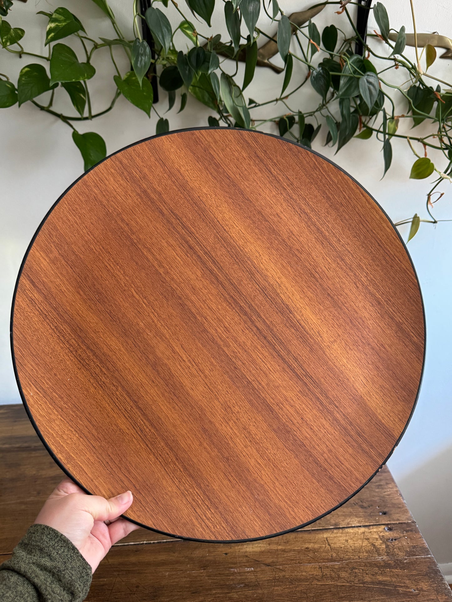 Large Vintagr Japanese Modern Teak Wood Tray - Lightweight Serving Tray