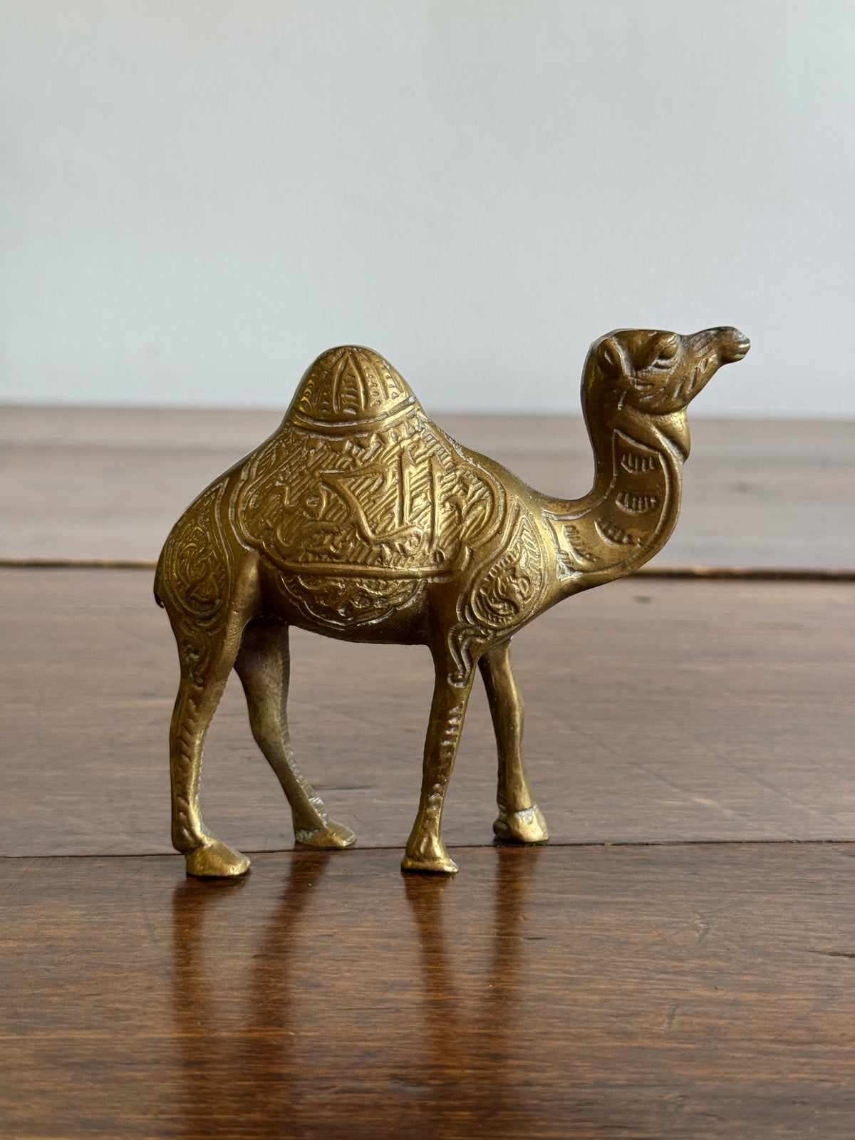 Vintage Brass Camel with Embossed Detailing
