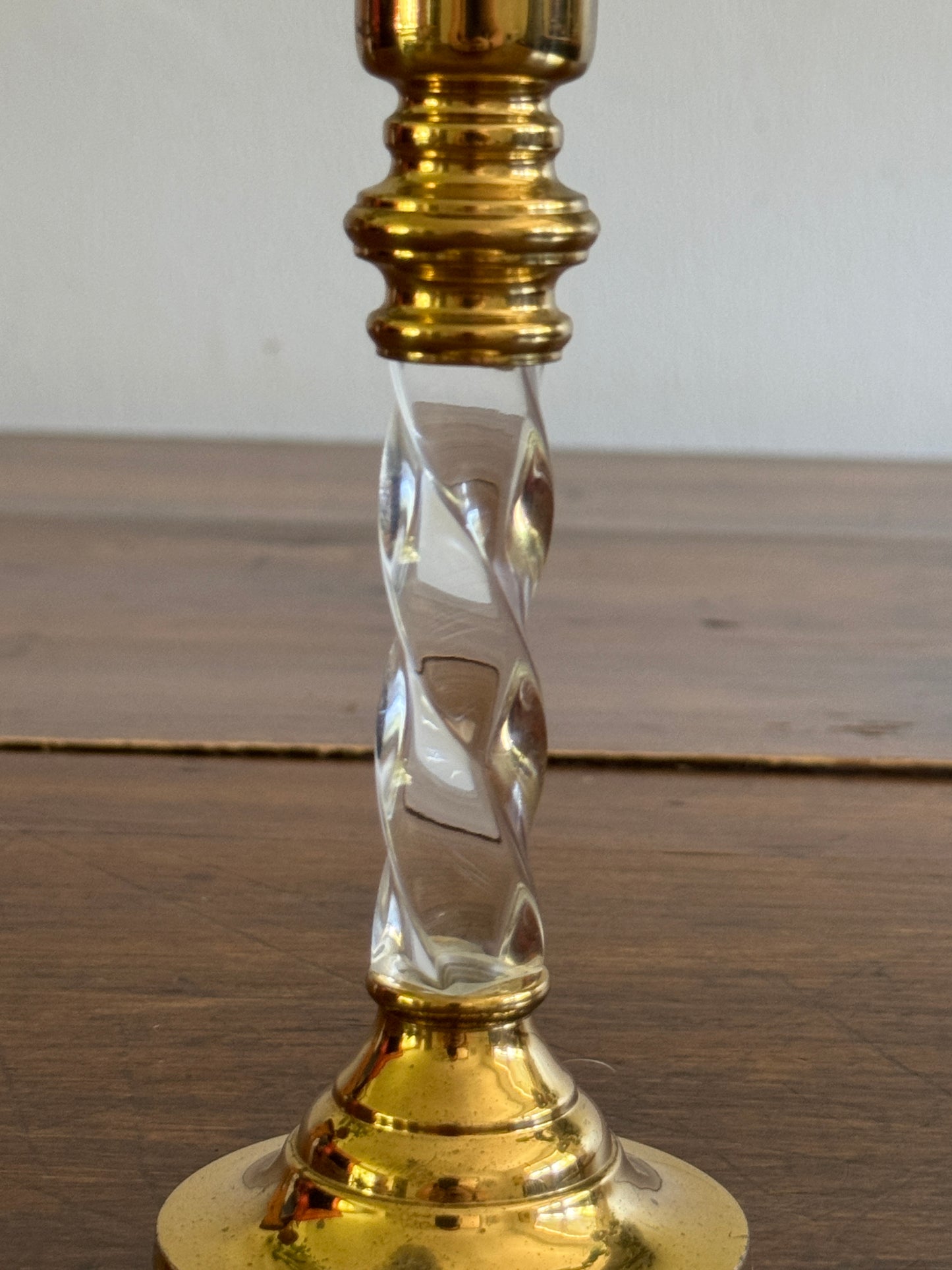 Vintage Acrylic and Brass Candleholder by Partylite - Made in China
