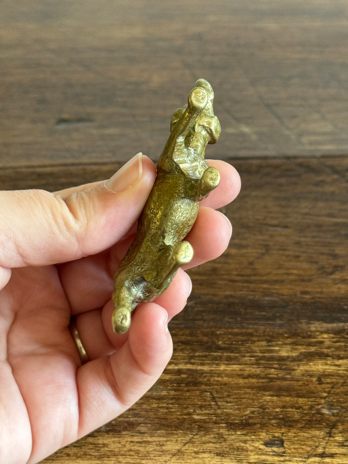 Small Brass Pointer Dog Figurine - Brass Hunting Dog