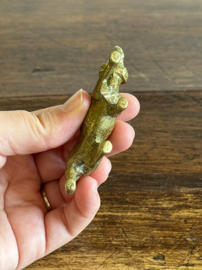 Small Brass Pointer Dog Figurine - Brass Hunting Dog