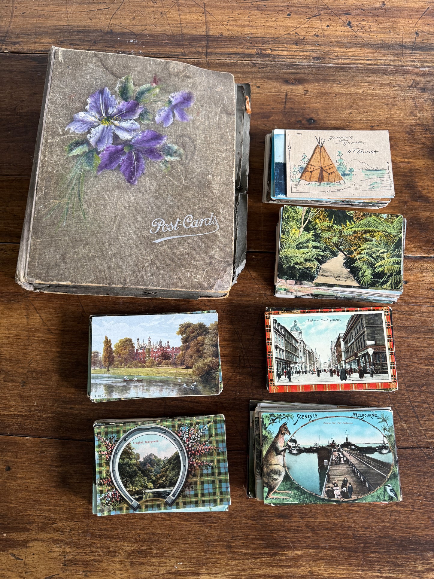 Mixed Vintage Scenic Postcards and Album