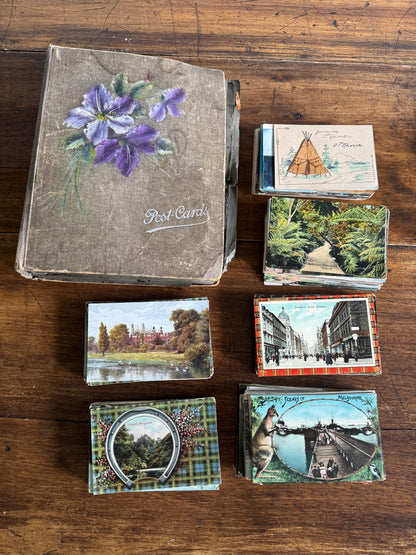 Mixed Vintage Scenic Postcards and Album