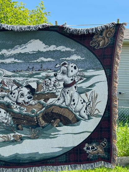 Vintage 101 Dalmatians Disney Tapestry Throw Blanket