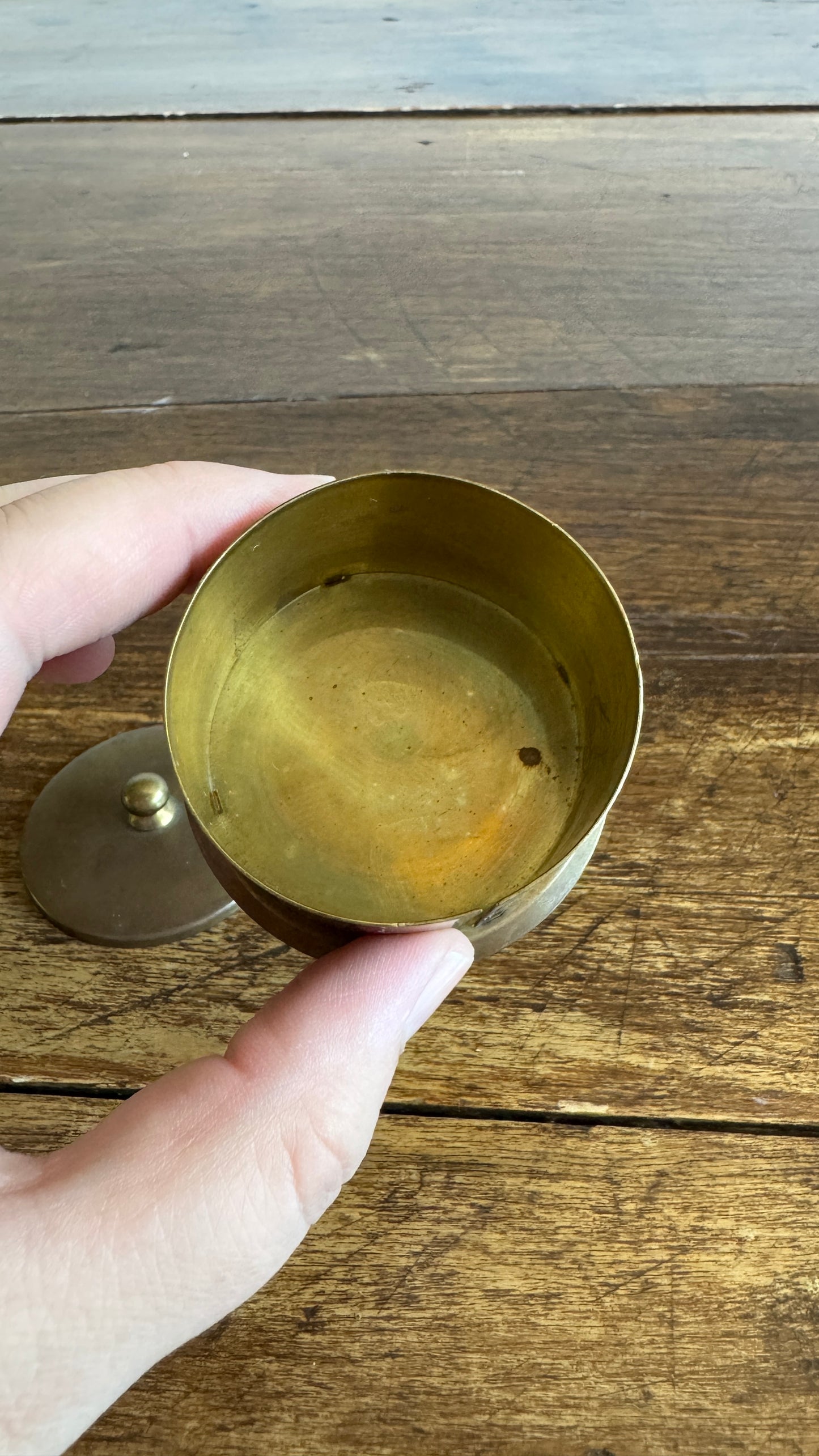 Vintage Brass Stamp Roll Holder with Embossed Detailing