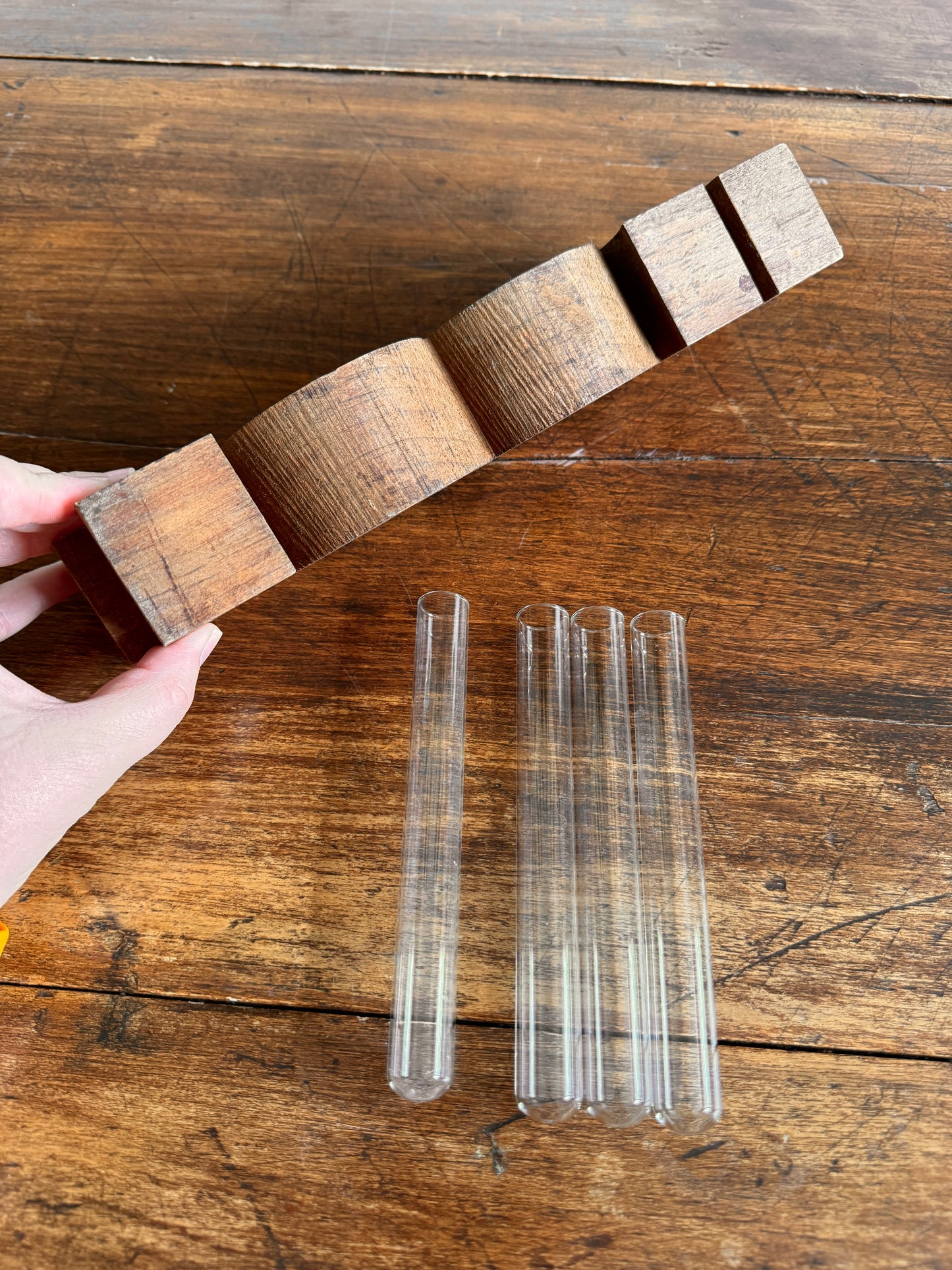 ROOT Propagation Vase - Wood Word with Glass Vial Holders