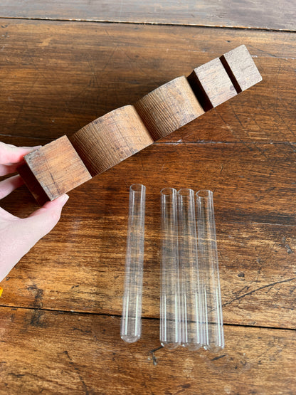 ROOT Propagation Vase - Wood Word with Glass Vial Holders