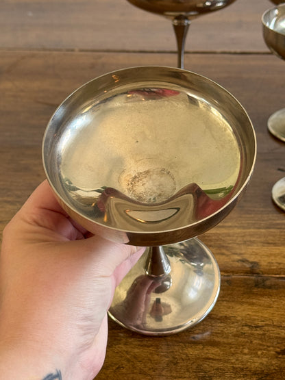 Vintage Set of 6 Silverplated Cups Bologna Italy