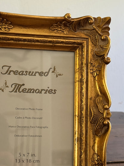 Vintage-Look Gold Ornate Photo Frame 5x7 - Made in China