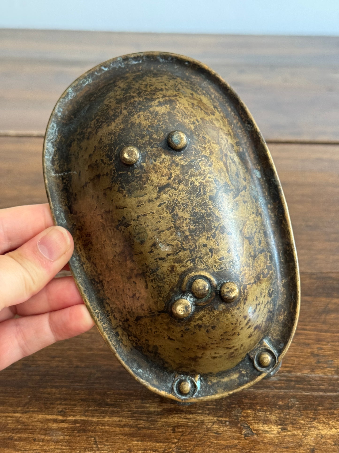 Vintage Brass Tub Shaped Soap Dish with Lovely Worn Patina