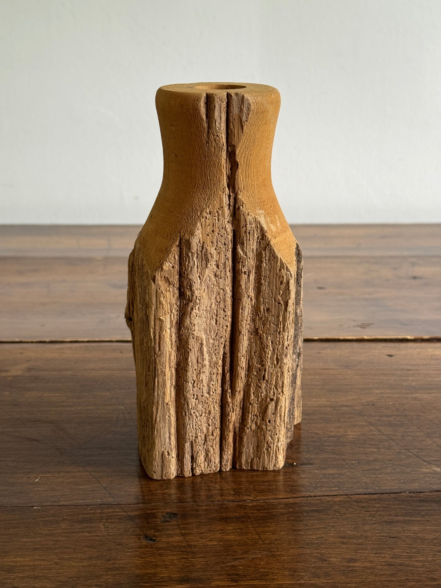 Vintage Reclaimed Wood Post Dry Vase