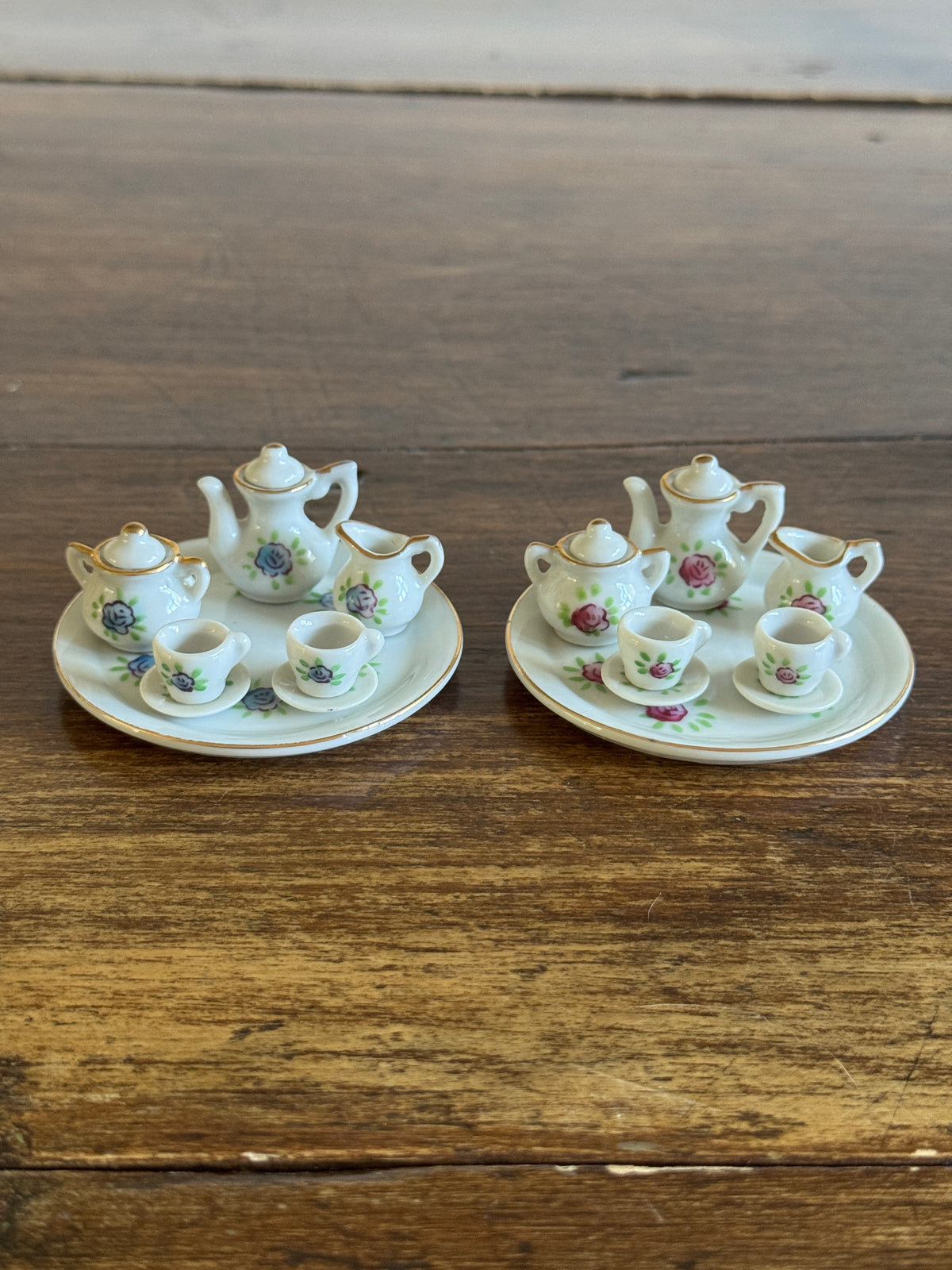 Pick One : Pink or Blue Floral Mini Tea Set - Made in Japan