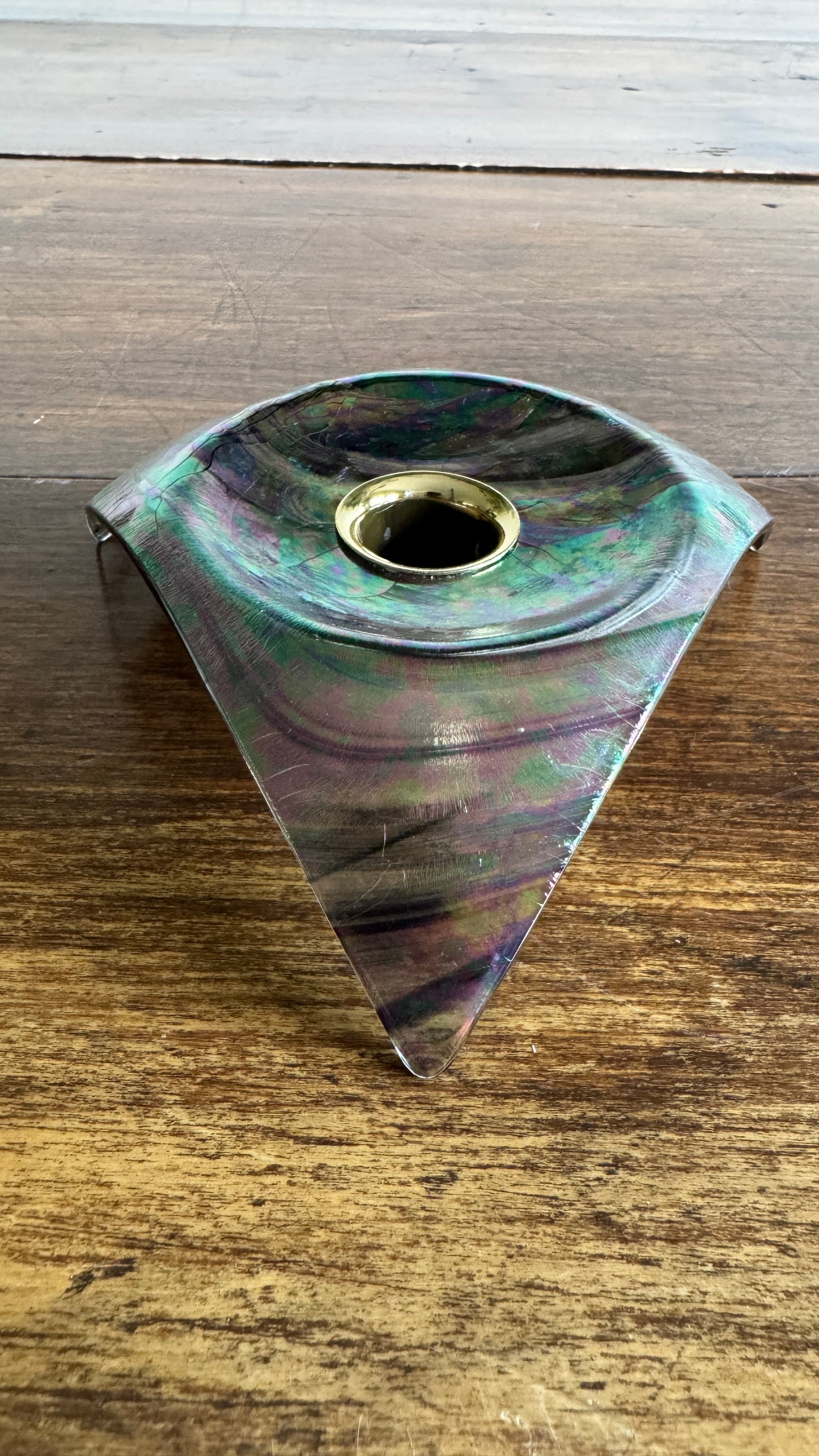 Glass Triangle Shaped Candleholder Kheops International - Made in Canada