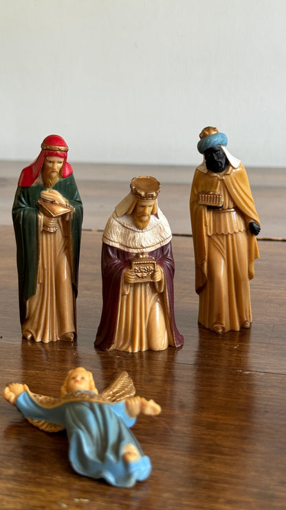 Vintage Plastic Nativity Set - Made in Hong Kong