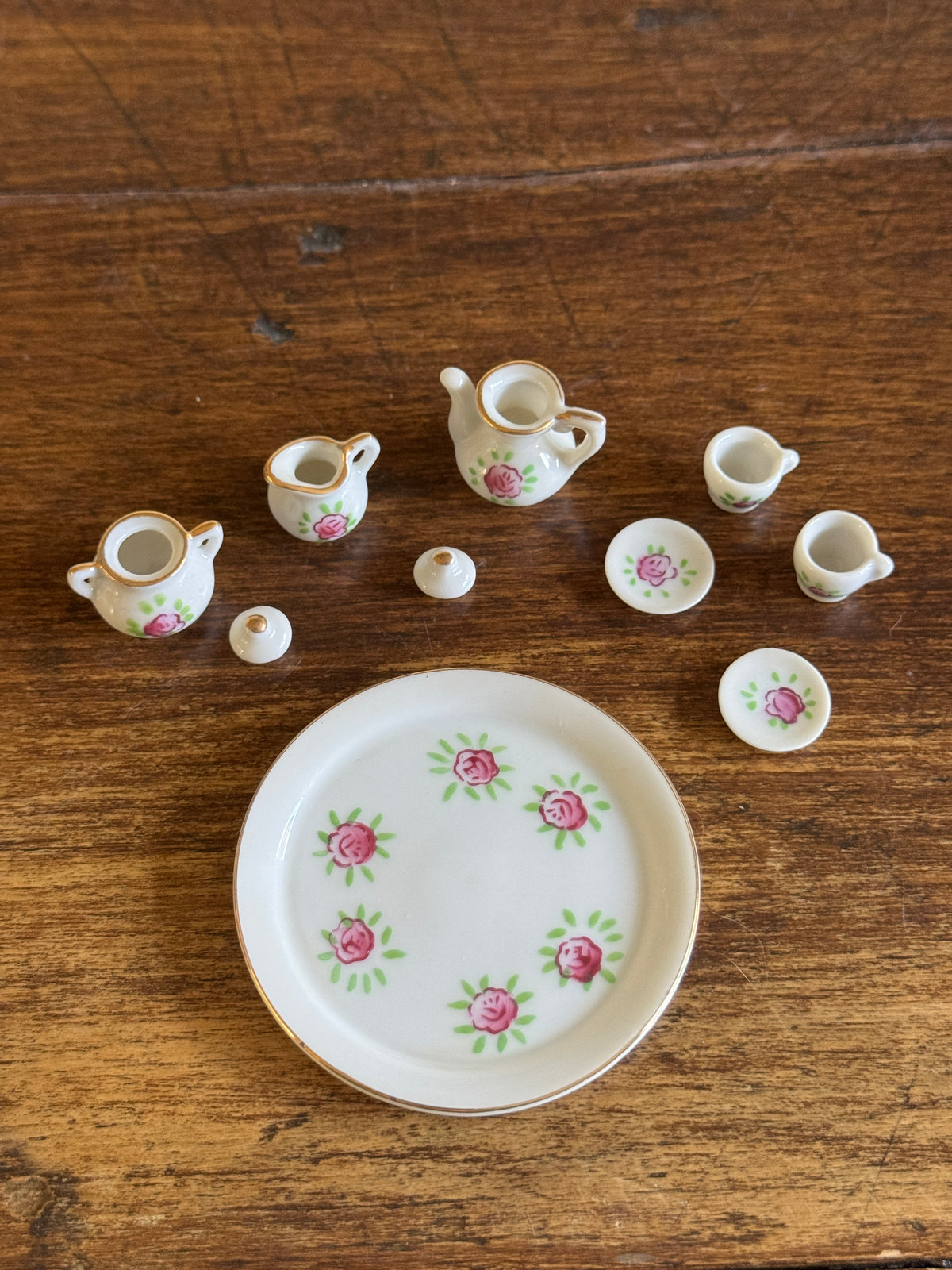 Pick One : Pink or Blue Floral Mini Tea Set - Made in Japan