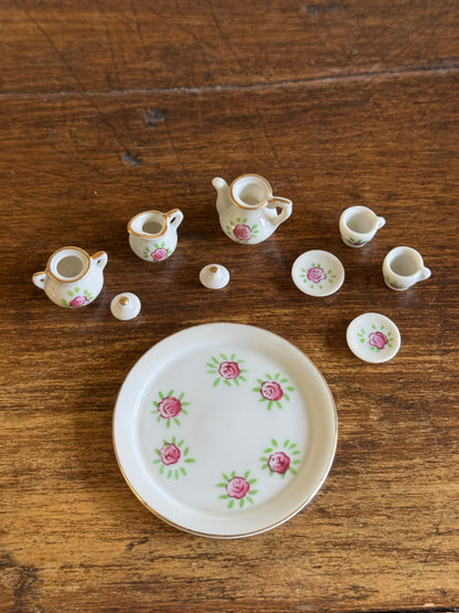 Pick One : Pink or Blue Floral Mini Tea Set - Made in Japan