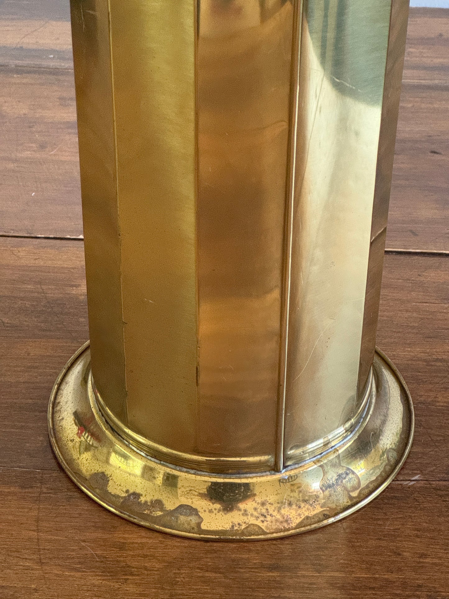 Vintage Lightweight Brass Umbrella Holder - Lombard England