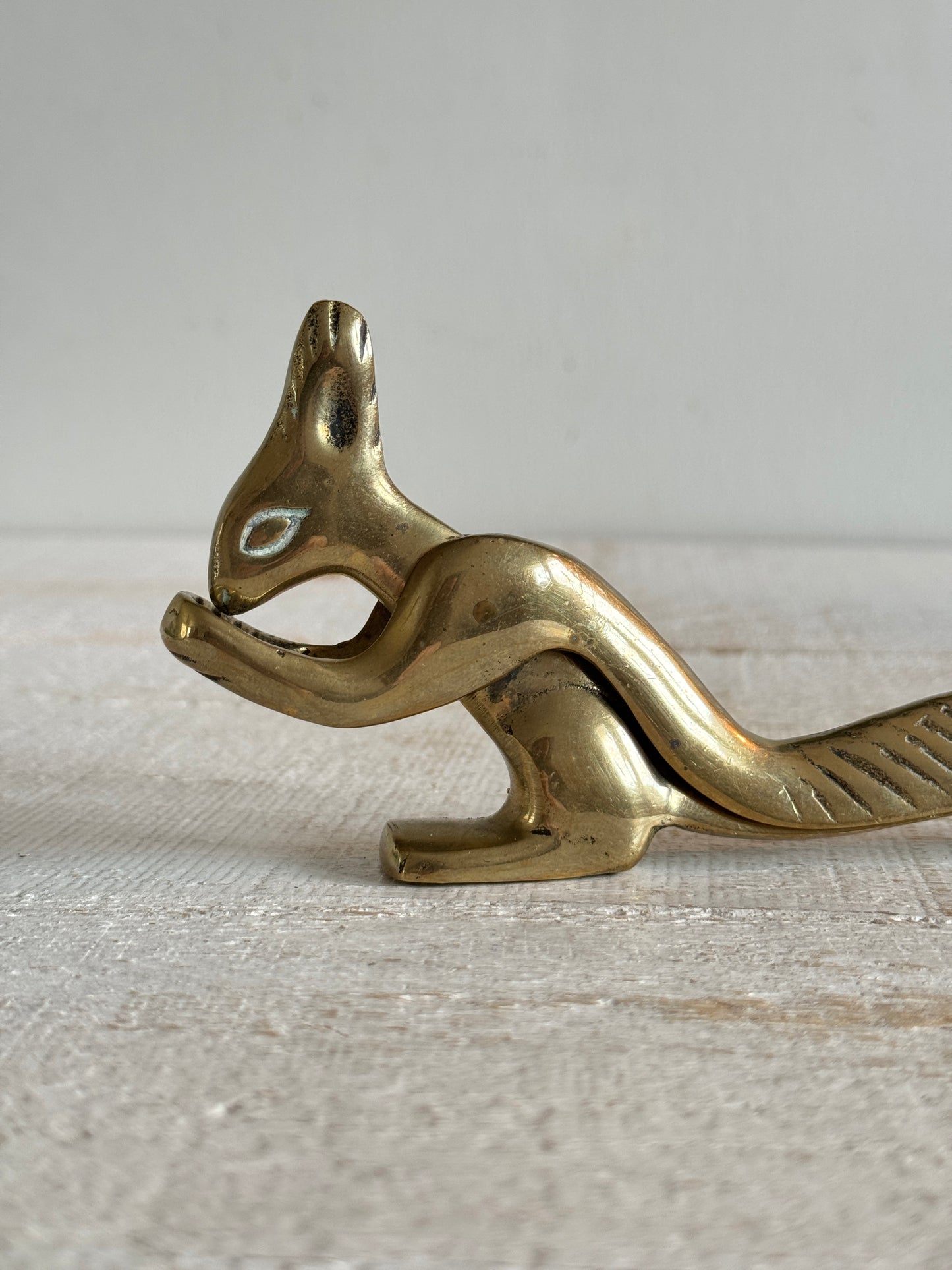 Vintage Brass Squirrel Nut Cracker - Cottage Nut Pressure Cracker