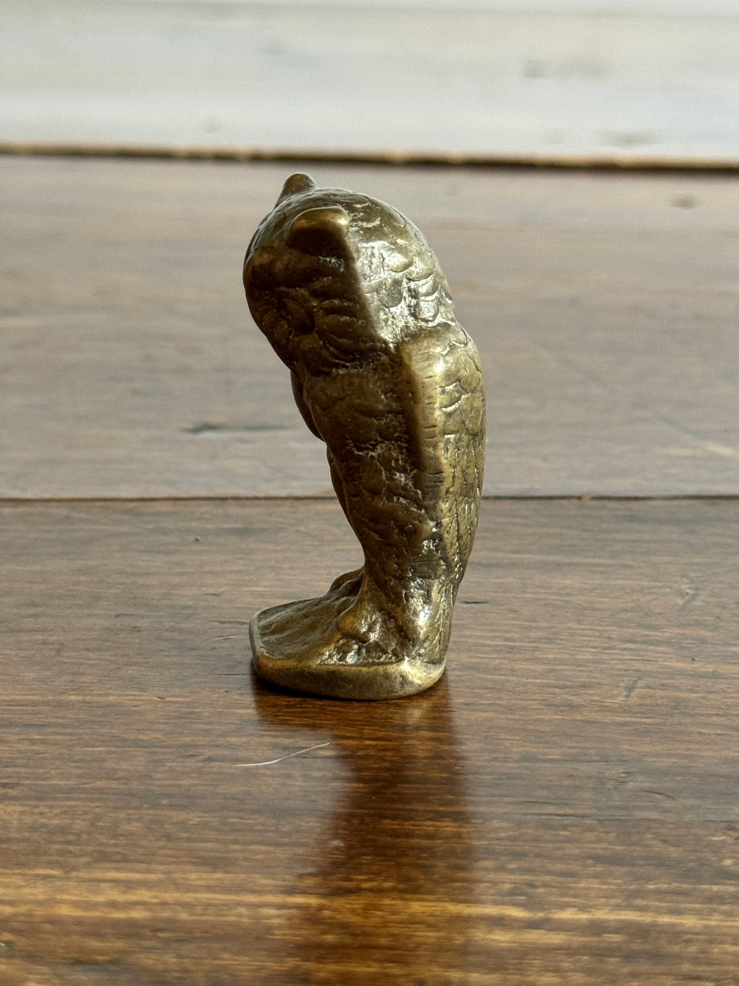 Small Heavy Brass Owl Figurine