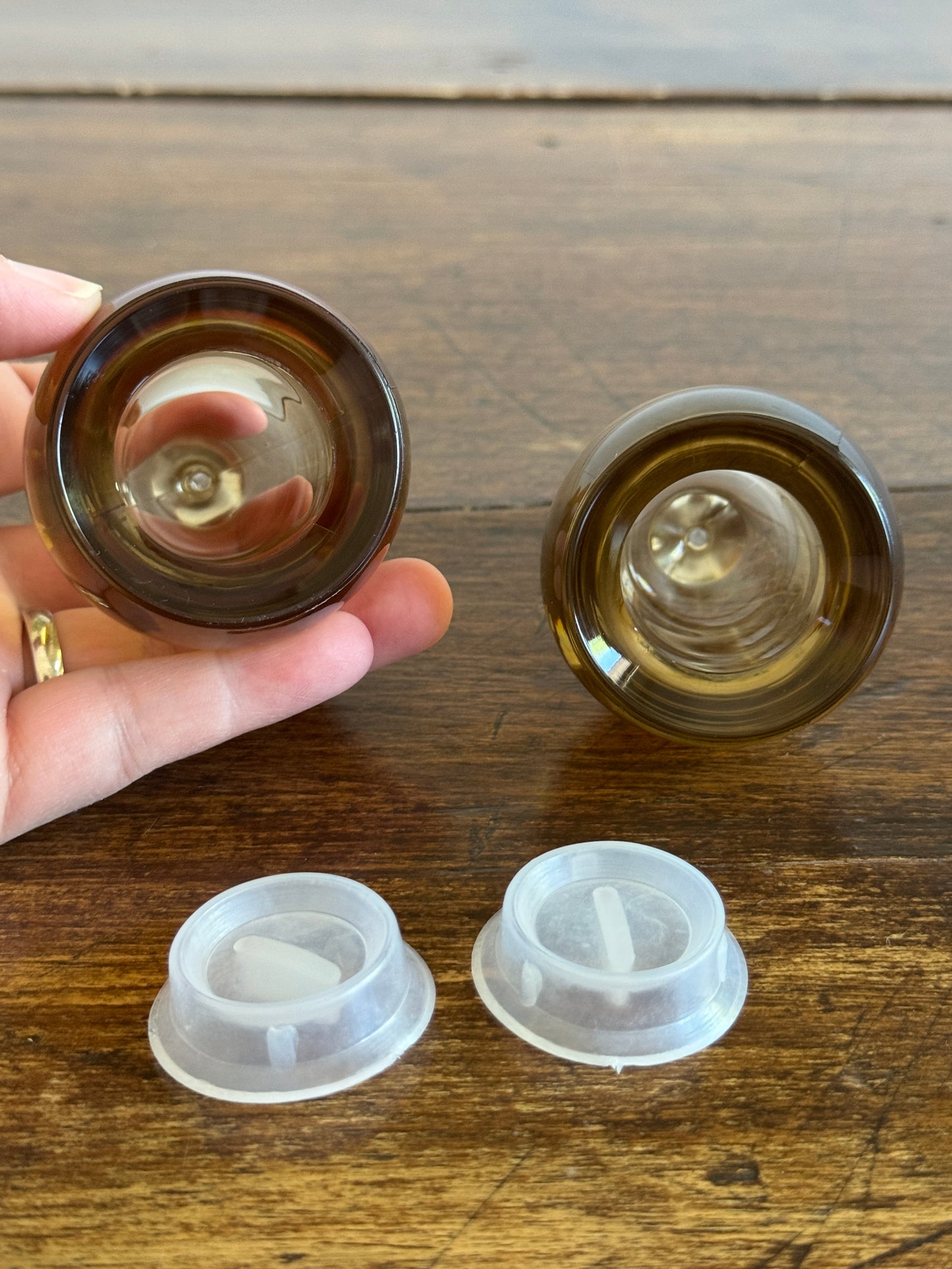 Vintage Plastic Teardrop Shaped Salt and Pepper Shakers