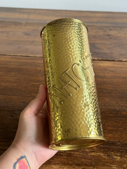 Vintage Brass Long Match Holder - Lombard England