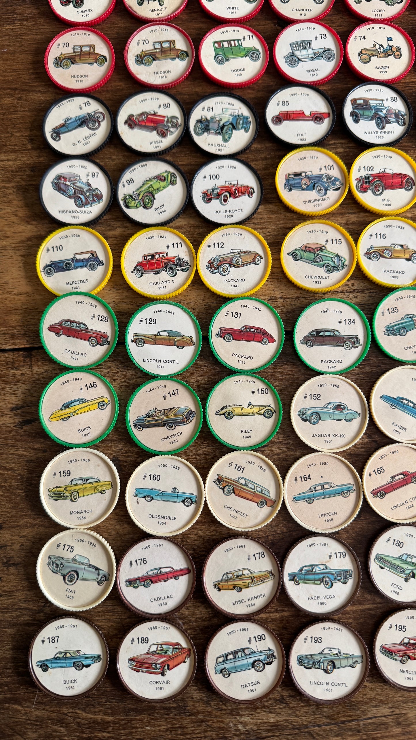 Vintage Jello Brand Picture Wheels Car Playing Chips