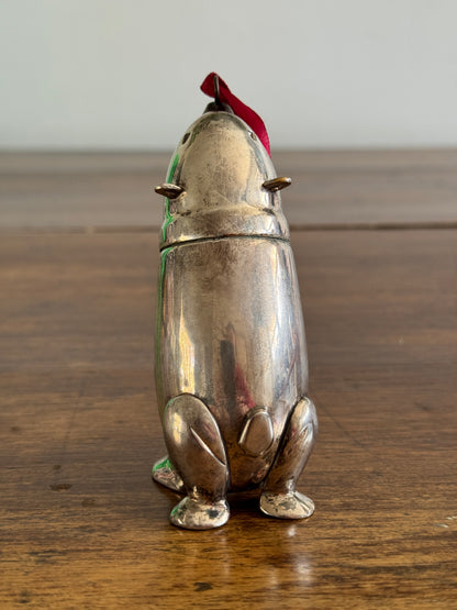 Restoration Hardware Silver Tone Metal Polar Bear Ornament