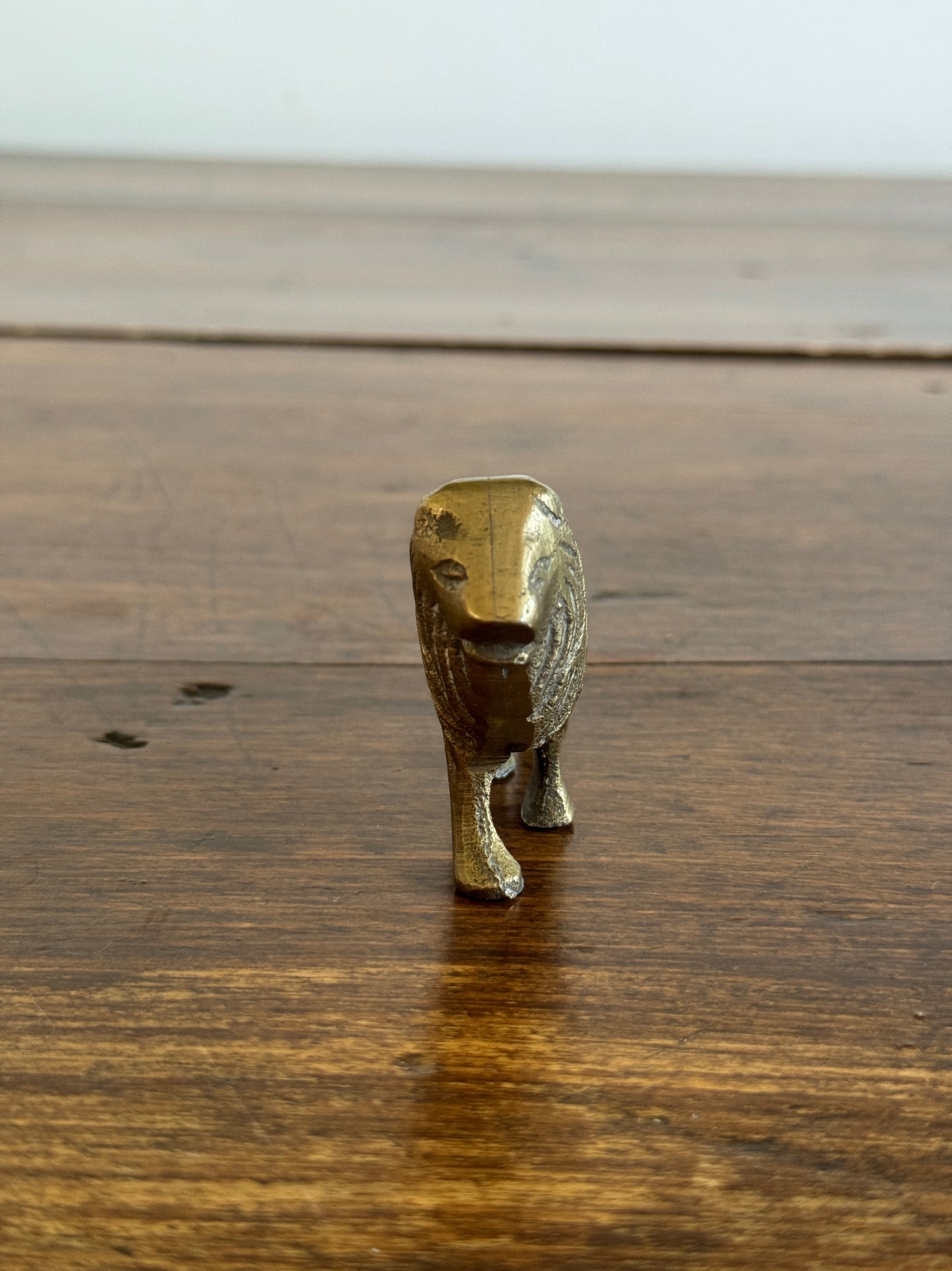 Small Vintage Brass Lion Figurine