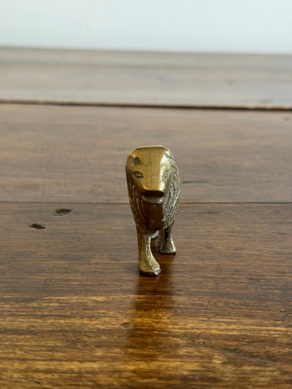 Small Vintage Brass Lion Figurine