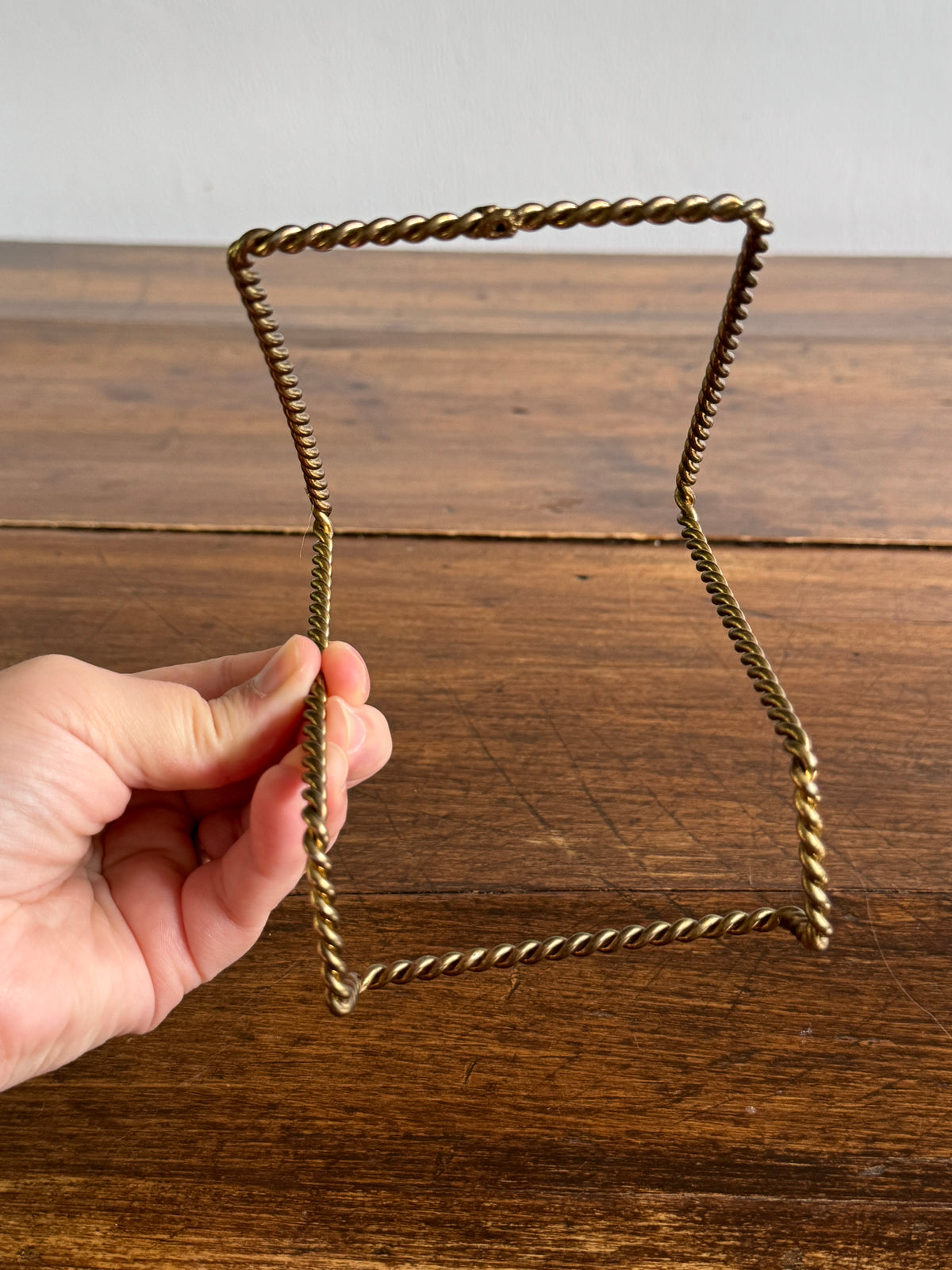 Set of Four Twisted Rope Brass Display Stands