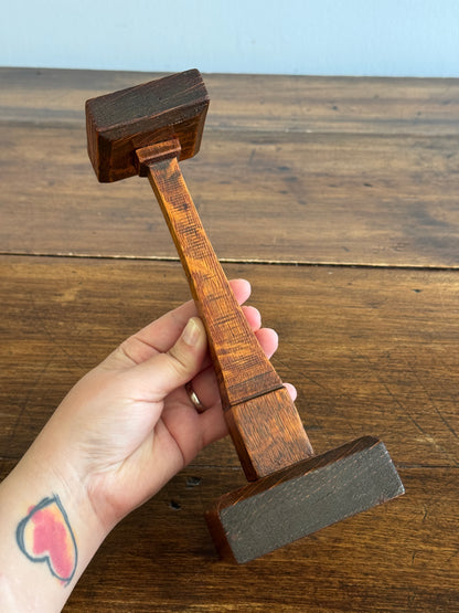 Hand Crafted Wood Display Stand - Squared Hat Stand