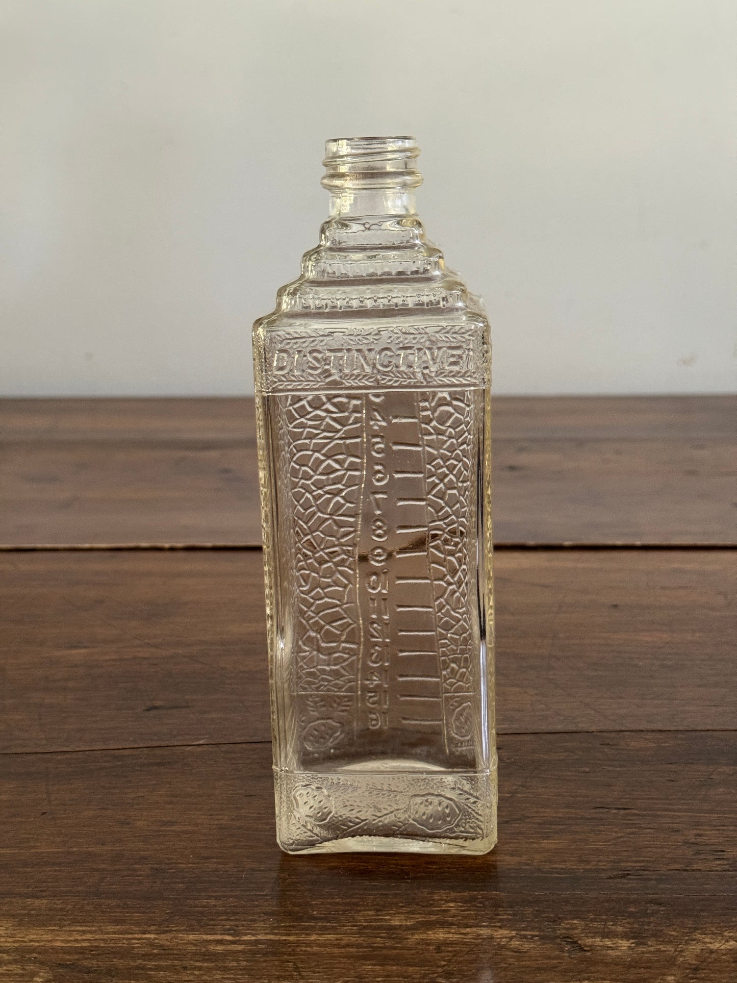 Vintage Clear Glass Embalming Bottle - Collectible Empty Bottle