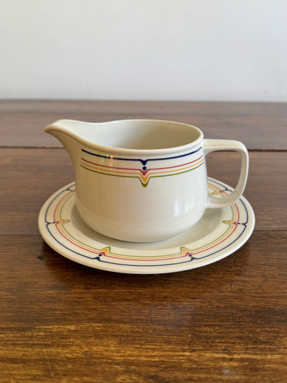 Vintage "Jazz" Micratex Cookware Gravy Boat and Plate by Adams - Made in England