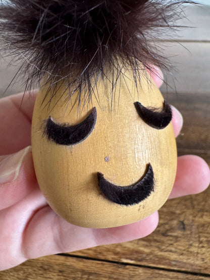 Good Egg Fur and Wood Figurine