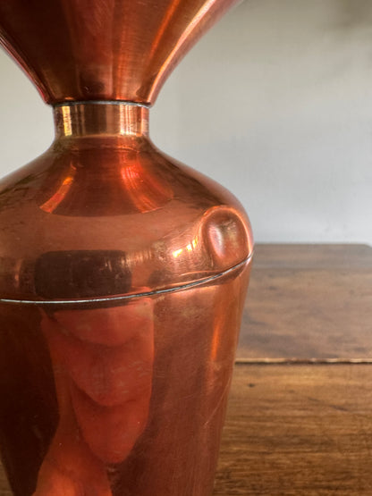 Vintage Fluted Copper Vase - Copper Flower Vase