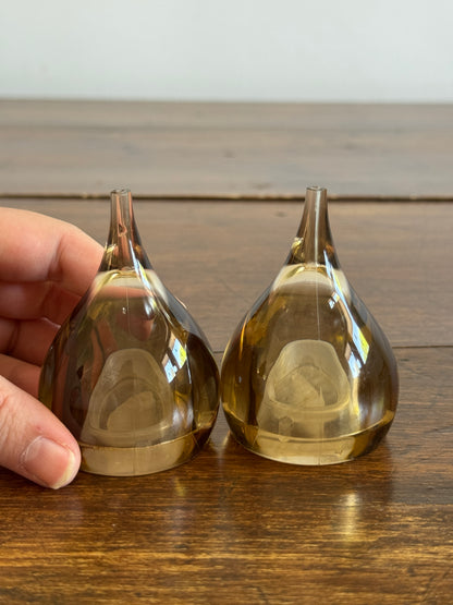 Vintage Plastic Teardrop Shaped Salt and Pepper Shakers