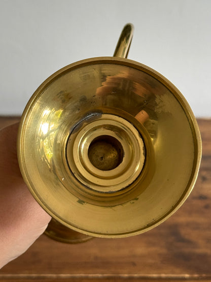Vintage 1989 Horn Shaped Brass Candleholder - Made in Korea
