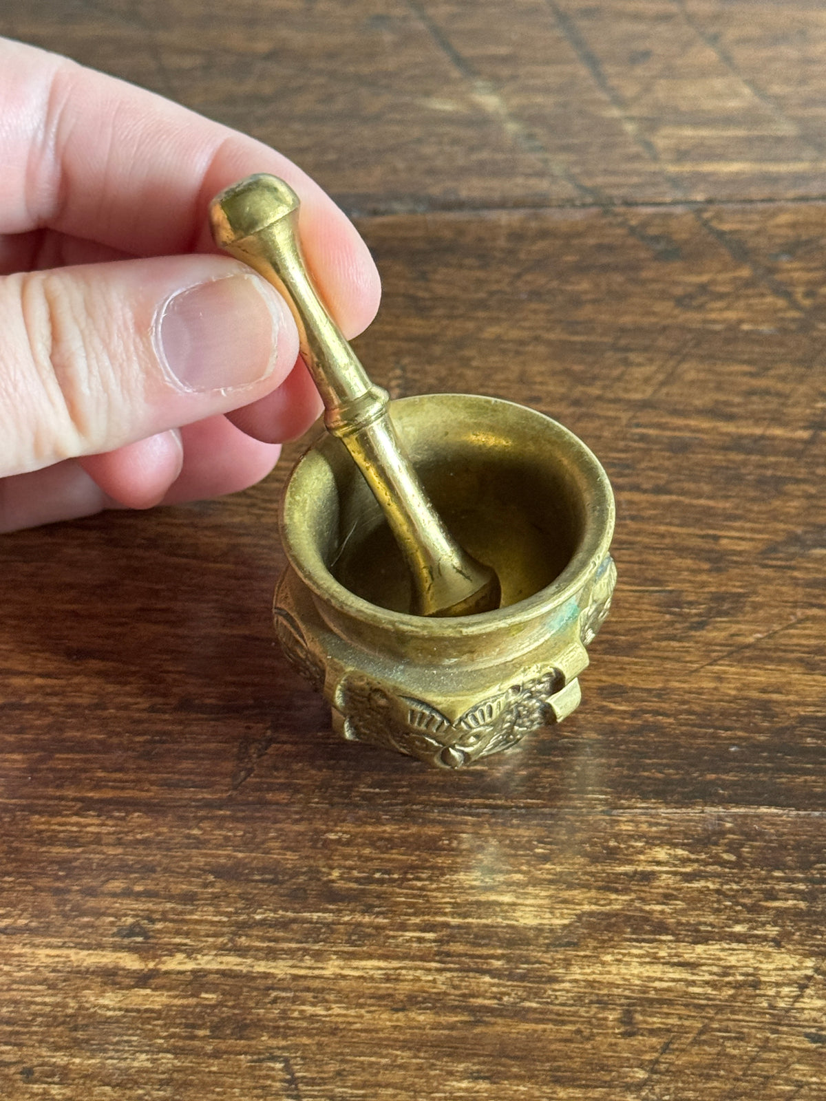 Miniature Brass Mortar and Pestle