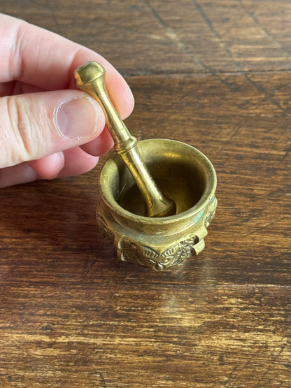 Miniature Brass Mortar and Pestle