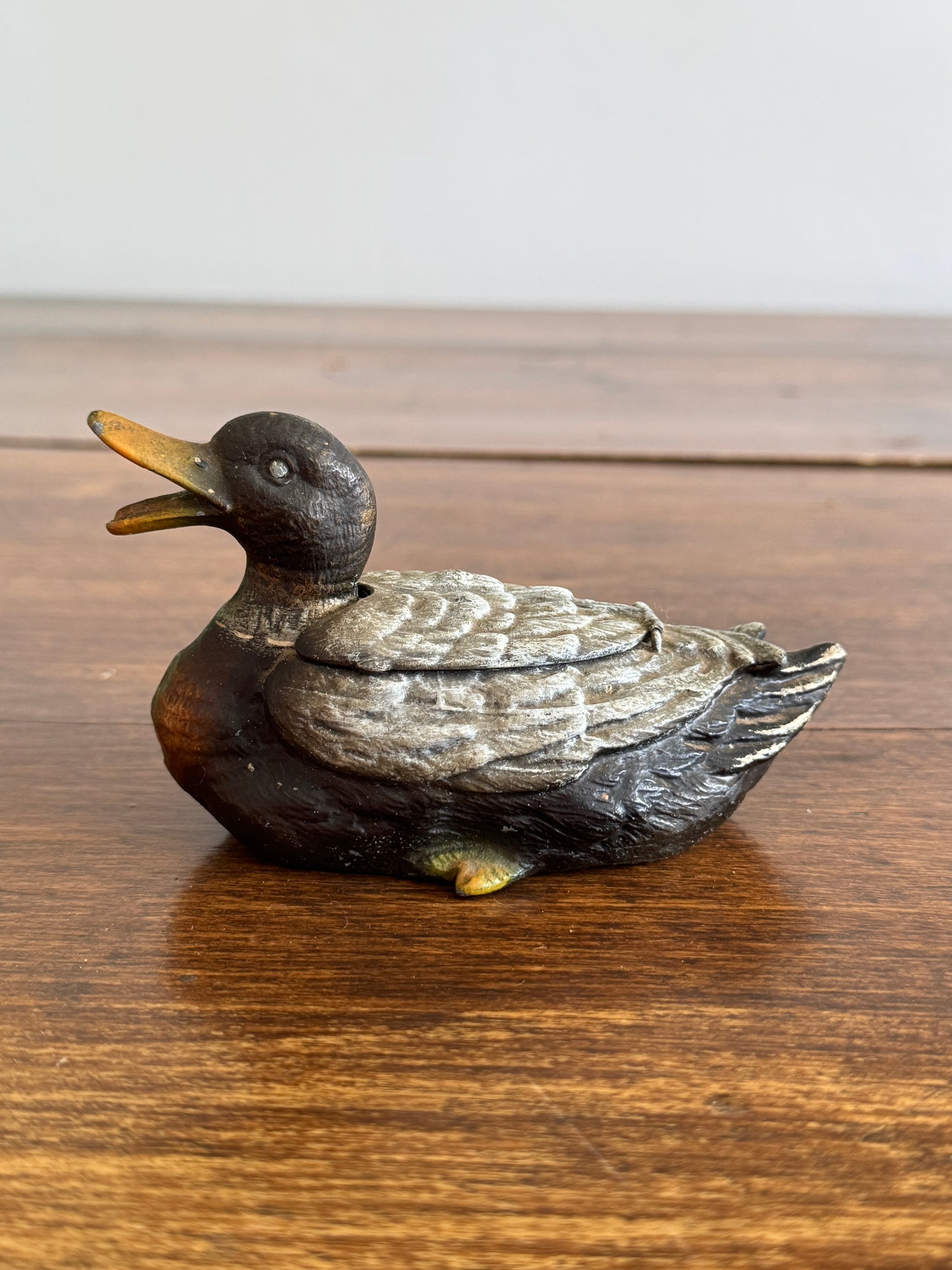 Vintage Metal Duck Trinket Box or Ashtray - Made in Austria