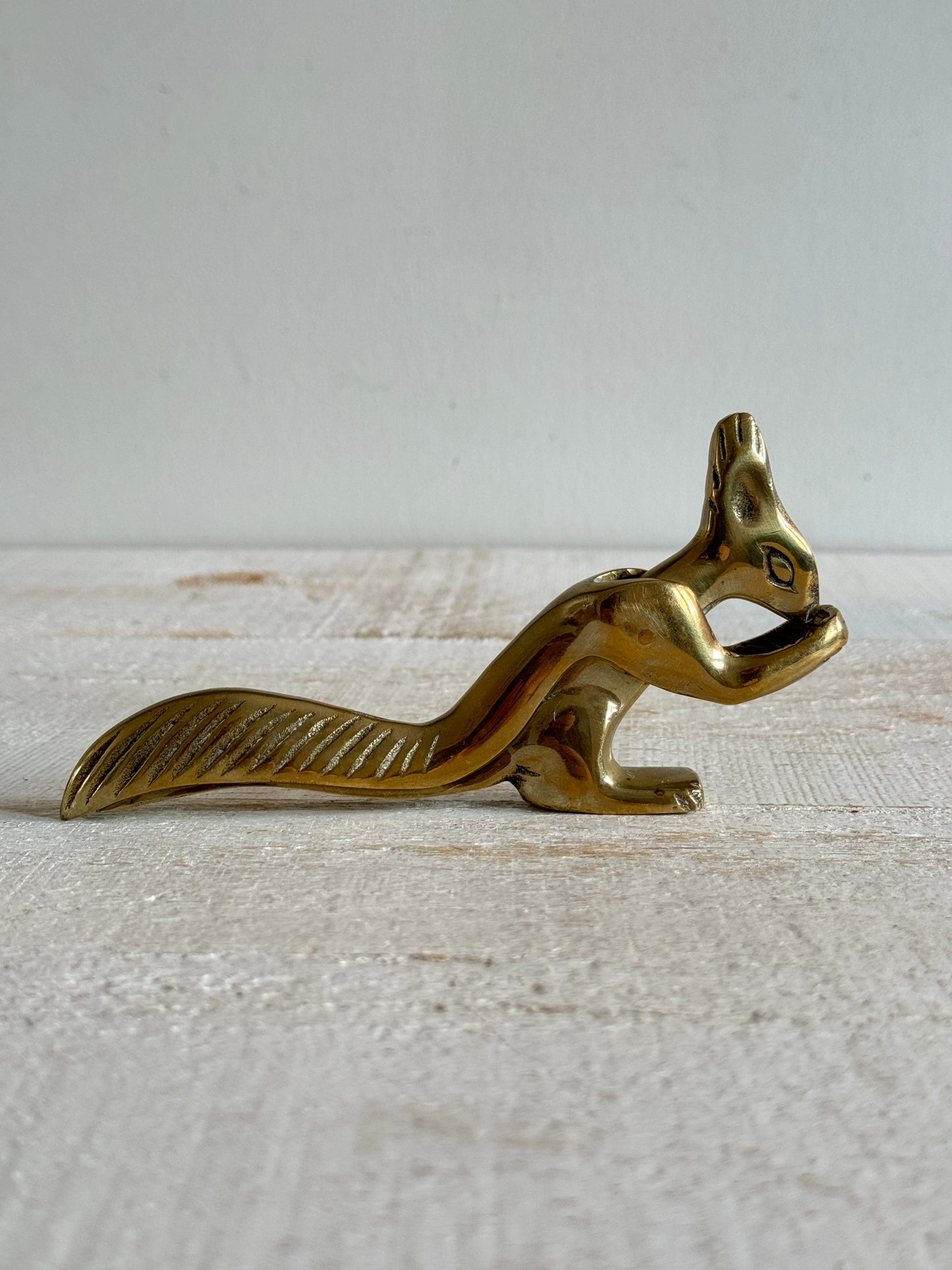 Vintage Brass Squirrel Nut Cracker - Cottage Nut Pressure Cracker