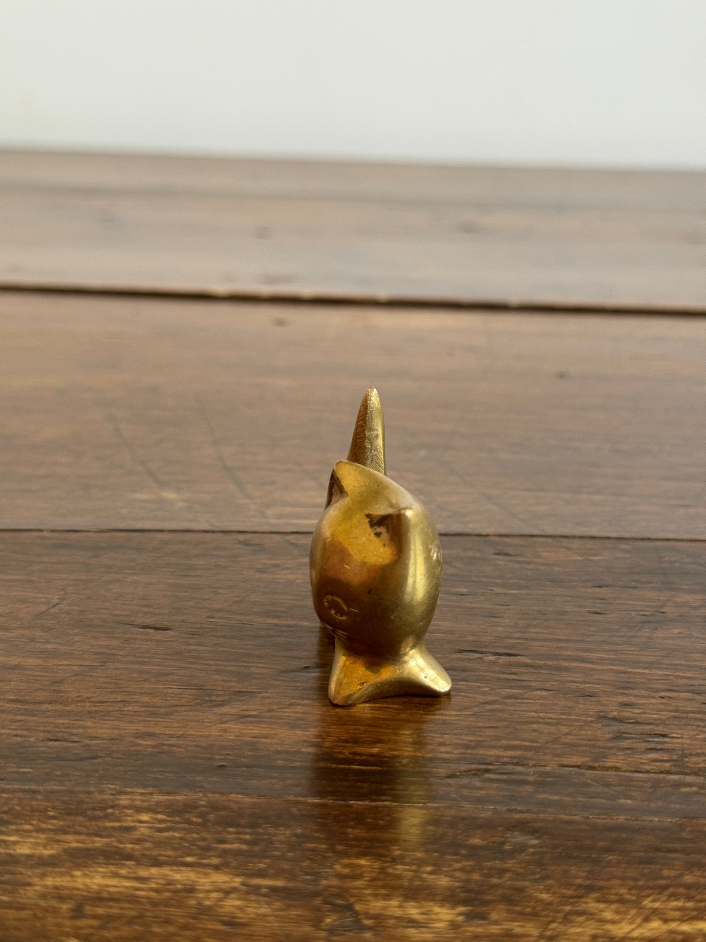 Vintage Cheeky Miniature Cat Figurine with Cartoon Like Features