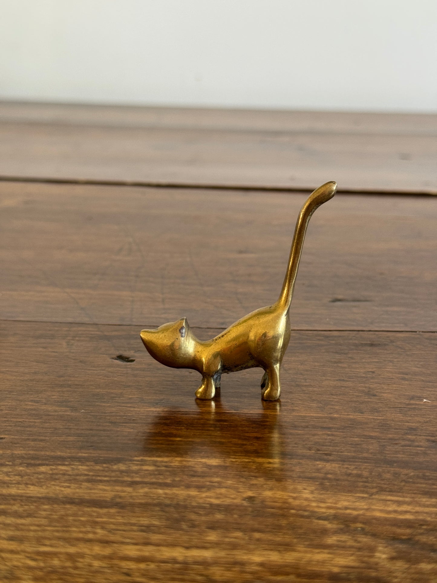PICK ONE Vintage Brass Tail Up Cat Figurine - Cat Ring Holder