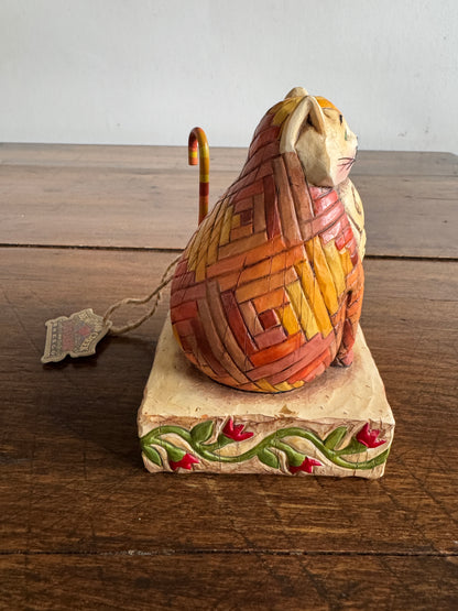 2003 Jim Shore Heartwood Creek Enesco Elijah Sitting Orange Cat Resin Figurine