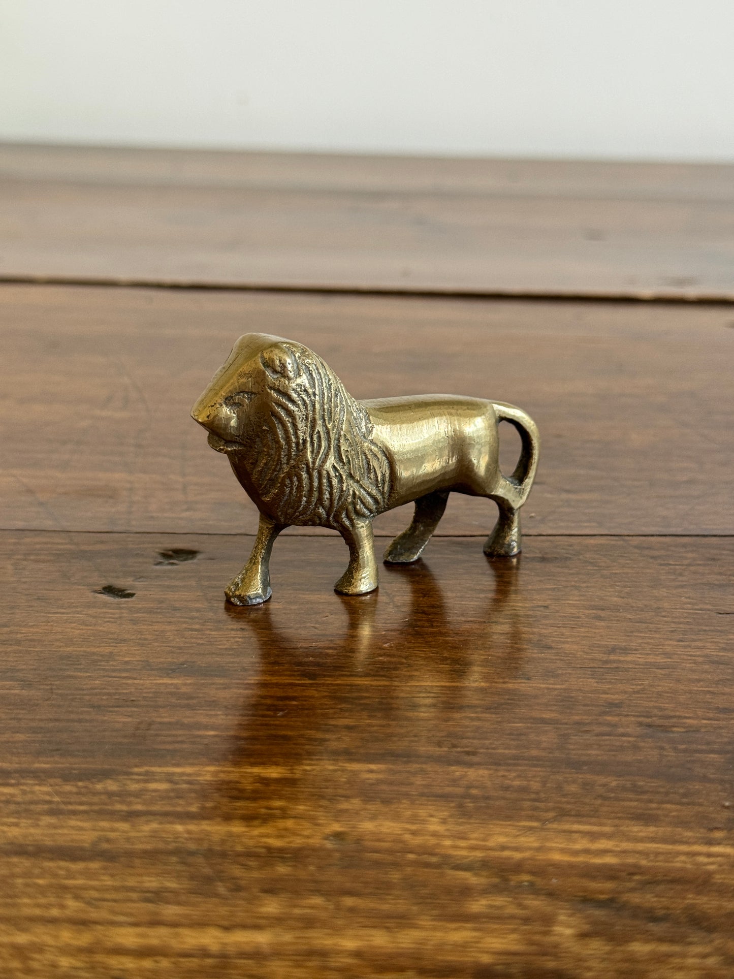 Small Vintage Brass Lion Figurine
