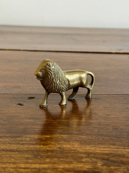 Small Vintage Brass Lion Figurine