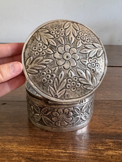 Silver Plated Over Brass Lidded Trinket Box