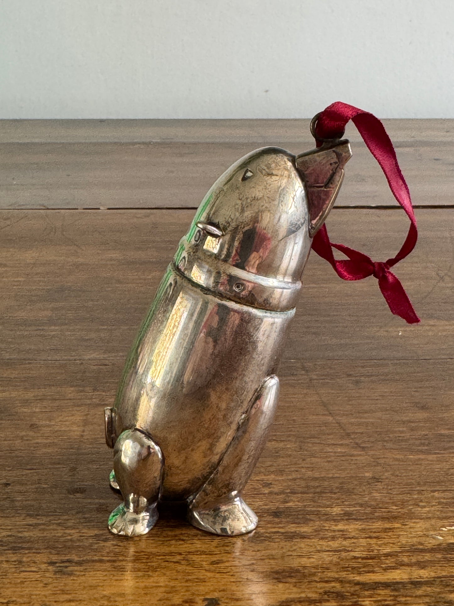 Restoration Hardware Silver Tone Metal Polar Bear Ornament