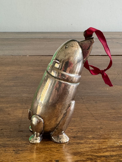 Restoration Hardware Silver Tone Metal Polar Bear Ornament